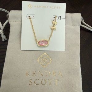 Kendra Scott x Loveshack Fancy Gold Necklace with Pink Stone